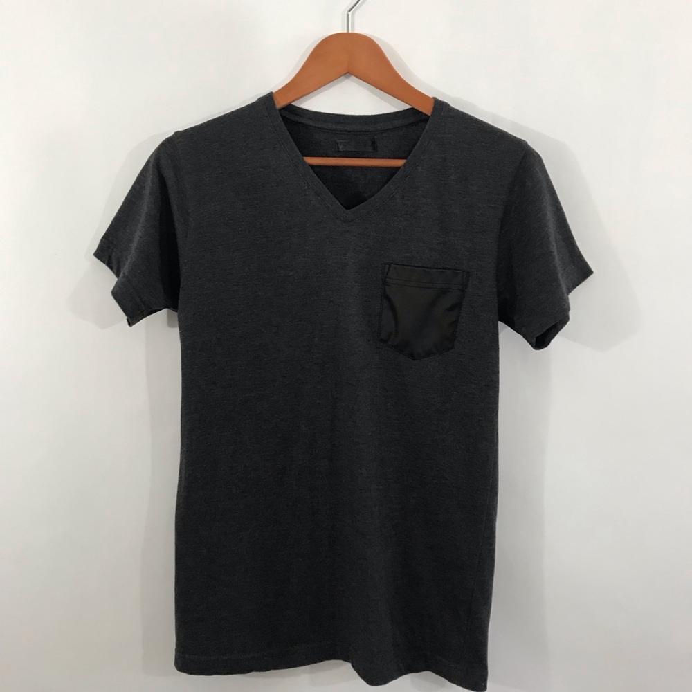ROYAL KNIGHTS Gray Cotton and Faux Leather T-Shirt - Picture 2 of 6